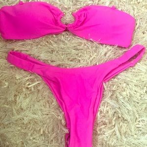 Hot pink two piece bikini